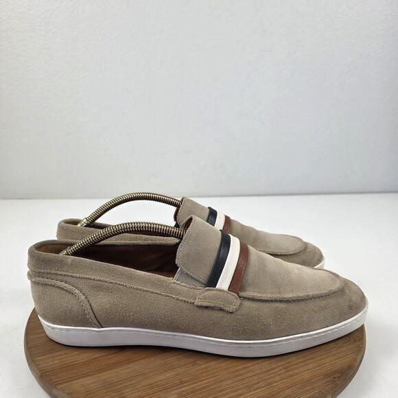 Allen Edmonds Shoes Mens Size 10.5 E Tan Suede Randolph Loafers Slip On Stripe - Picture 7 of 16